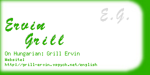 ervin grill business card